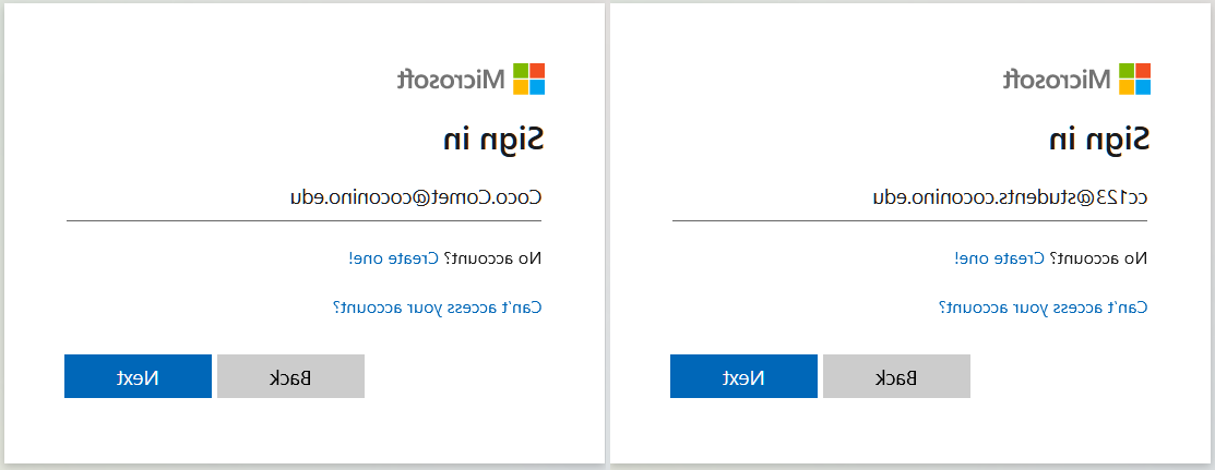 Office 365 Login window with two examples given for 学生 (CometID@students.binariun.net) and 员工 (Name@binariun.net).